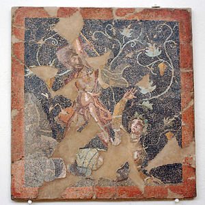 Mosaiek van koning Lycurgus van Thracië wat Ambrosia doodmaak, wat haar in 'n wingerd verander.